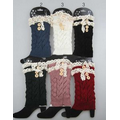 Short Boot Topper Leg Warmer w/ Lace & Buttons